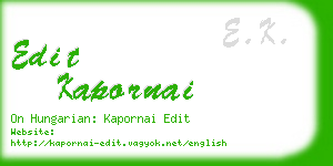 edit kapornai business card